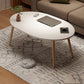 4 Legs Wood Coffee Table Set Bedroom Coffee Table with Storage 39"L x 20"W x 17"H White Oval Clearhalo 'Coffee & Accent Tables' 'Coffee Tables' 'coffee_tables' 'furn' 'furn_coffee_tables' 'Furniture' 'Living Room Furniture' 6736364