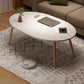 4 Legs Wood Coffee Table Set Bedroom Coffee Table with Storage 47"L x 24"W x 16.5"H White Oval Clearhalo 'Coffee & Accent Tables' 'Coffee Tables' 'coffee_tables' 'furn' 'furn_coffee_tables' 'Furniture' 'Living Room Furniture' 6736368
