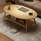 4 Legs Wood Coffee Table Set Bedroom Coffee Table with Storage 47"L x 24"W x 16.5"H Natural Oval Clearhalo 'Coffee & Accent Tables' 'Coffee Tables' 'coffee_tables' 'furn' 'furn_coffee_tables' 'Furniture' 'Living Room Furniture' 6736372