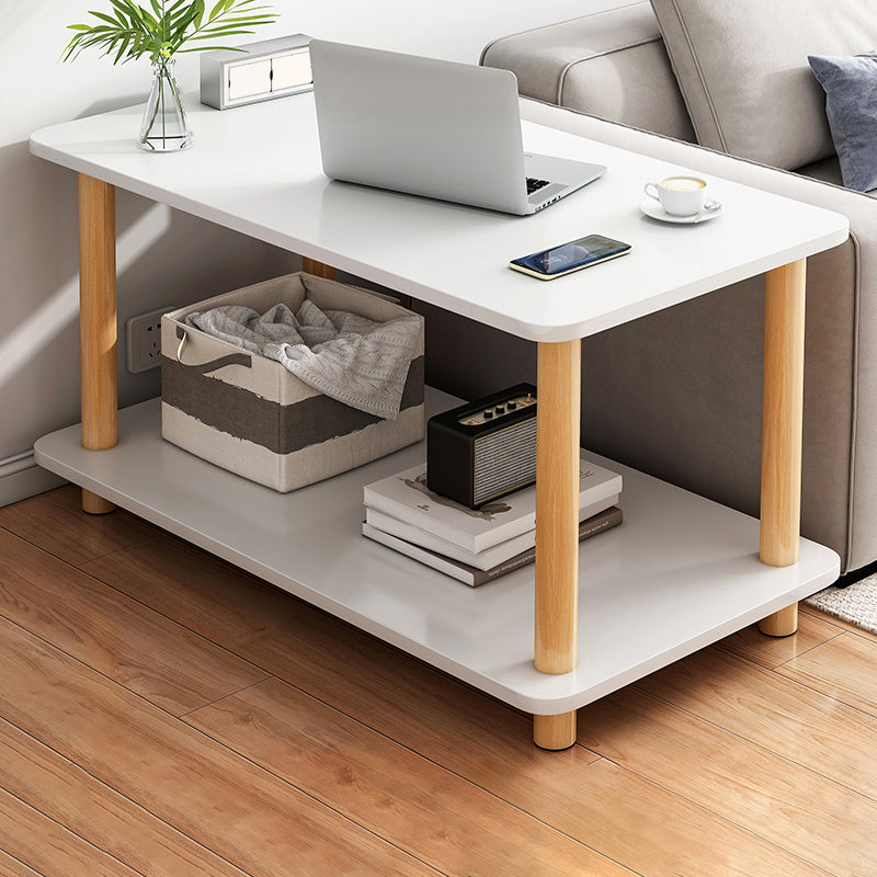 4 Legs Wood Coffee Table Set Bedroom Coffee Table with Storage 31.5"L x 16"W x 21"H White Rectangular Clearhalo 'Coffee & Accent Tables' 'Coffee Tables' 'coffee_tables' 'furn' 'furn_coffee_tables' 'Furniture' 'Living Room Furniture' 6736373