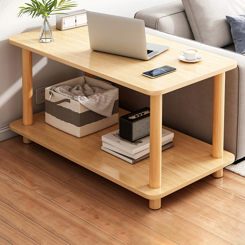 4 Legs Wood Coffee Table Set Bedroom Coffee Table with Storage 31.5"L x 16"W x 21"H Natural Rectangular Clearhalo 'Coffee & Accent Tables' 'Coffee Tables' 'coffee_tables' 'furn' 'furn_coffee_tables' 'Furniture' 'Living Room Furniture' 6736375