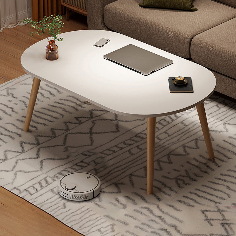 4 Legs Wood Coffee Table Set Bedroom Coffee Table with Storage 39"L x 20"W x 17"H White Round Oval Clearhalo 'Coffee & Accent Tables' 'Coffee Tables' 'coffee_tables' 'furn' 'furn_coffee_tables' 'Furniture' 'Living Room Furniture' 6736378