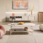 No Distressing Wood Coffee Table Set White Oval Coffee Table Clearhalo 'Coffee & Accent Tables' 'Coffee Tables' 'coffee_tables' 'furn' 'furn_coffee_tables' 'Furniture' 'Living Room Furniture' 6736413