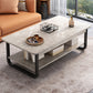 4 Legs Storage Coffee Table Set Modern Wood Rectangle Coffee Table 47"L x 24"W x 16.5"H Grey Black Clearhalo 'Coffee & Accent Tables' 'Coffee Tables' 'coffee_tables' 'furn' 'furn_coffee_tables' 'Furniture' 'Living Room Furniture' 6736428