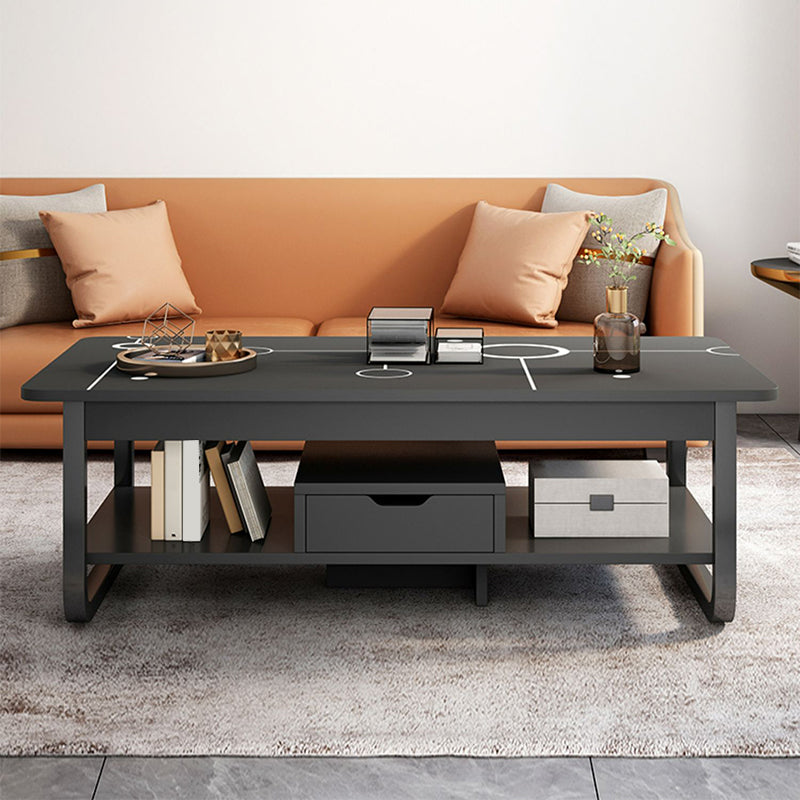 4 Legs Storage Coffee Table Set Modern Wood Rectangle Coffee Table Clearhalo 'Coffee & Accent Tables' 'Coffee Tables' 'coffee_tables' 'furn' 'furn_coffee_tables' 'Furniture' 'Living Room Furniture' 6736433