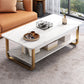 4 Legs Storage Coffee Table Set Modern Wood Rectangle Coffee Table 47"L x 24"W x 16.5"H White Gold Clearhalo 'Coffee & Accent Tables' 'Coffee Tables' 'coffee_tables' 'furn' 'furn_coffee_tables' 'Furniture' 'Living Room Furniture' 6736434