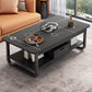 4 Legs Storage Coffee Table Set Modern Wood Rectangle Coffee Table 47"L x 24"W x 16.5"H Gloss White Black Clearhalo 'Coffee & Accent Tables' 'Coffee Tables' 'coffee_tables' 'furn' 'furn_coffee_tables' 'Furniture' 'Living Room Furniture' 6736438
