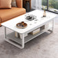 4 Legs Storage Coffee Table Set Modern Wood Rectangle Coffee Table 47"L x 24"W x 16.5"H Ivory White Clearhalo 'Coffee & Accent Tables' 'Coffee Tables' 'coffee_tables' 'furn' 'furn_coffee_tables' 'Furniture' 'Living Room Furniture' 6736446