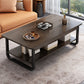 4 Legs Storage Coffee Table Set Modern Wood Rectangle Coffee Table 47"L x 24"W x 16.5"H Nut-Brown Black Clearhalo 'Coffee & Accent Tables' 'Coffee Tables' 'coffee_tables' 'furn' 'furn_coffee_tables' 'Furniture' 'Living Room Furniture' 6736457