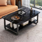 4 Legs Storage Coffee Table Set Modern Wood Rectangle Coffee Table 31.5"L x 18"W x 16.5"H Black Black Clearhalo 'Coffee & Accent Tables' 'Coffee Tables' 'coffee_tables' 'furn' 'furn_coffee_tables' 'Furniture' 'Living Room Furniture' 6736459