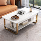 4 Legs Storage Coffee Table Set Modern Wood Rectangle Coffee Table 31.5"L x 18"W x 16.5"H White Gold Clearhalo 'Coffee & Accent Tables' 'Coffee Tables' 'coffee_tables' 'furn' 'furn_coffee_tables' 'Furniture' 'Living Room Furniture' 6736461