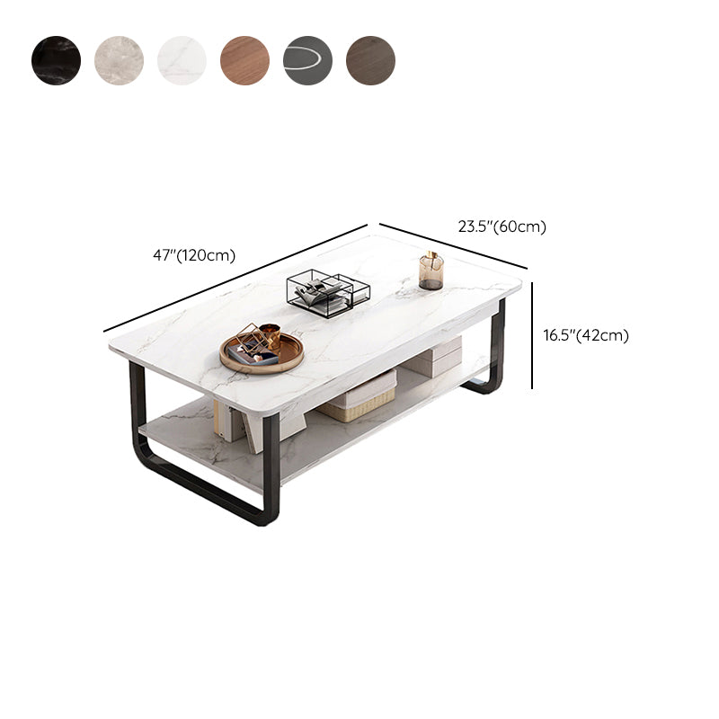 4 Legs Storage Coffee Table Set Modern Wood Rectangle Coffee Table Clearhalo 'Coffee & Accent Tables' 'Coffee Tables' 'coffee_tables' 'furn' 'furn_coffee_tables' 'Furniture' 'Living Room Furniture' 6736466