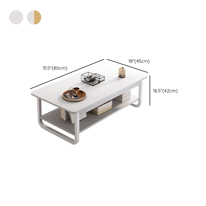 4 Legs Storage Coffee Table Set Modern Wood Rectangle Coffee Table Clearhalo 'Coffee & Accent Tables' 'Coffee Tables' 'coffee_tables' 'furn' 'furn_coffee_tables' 'Furniture' 'Living Room Furniture' 6736467