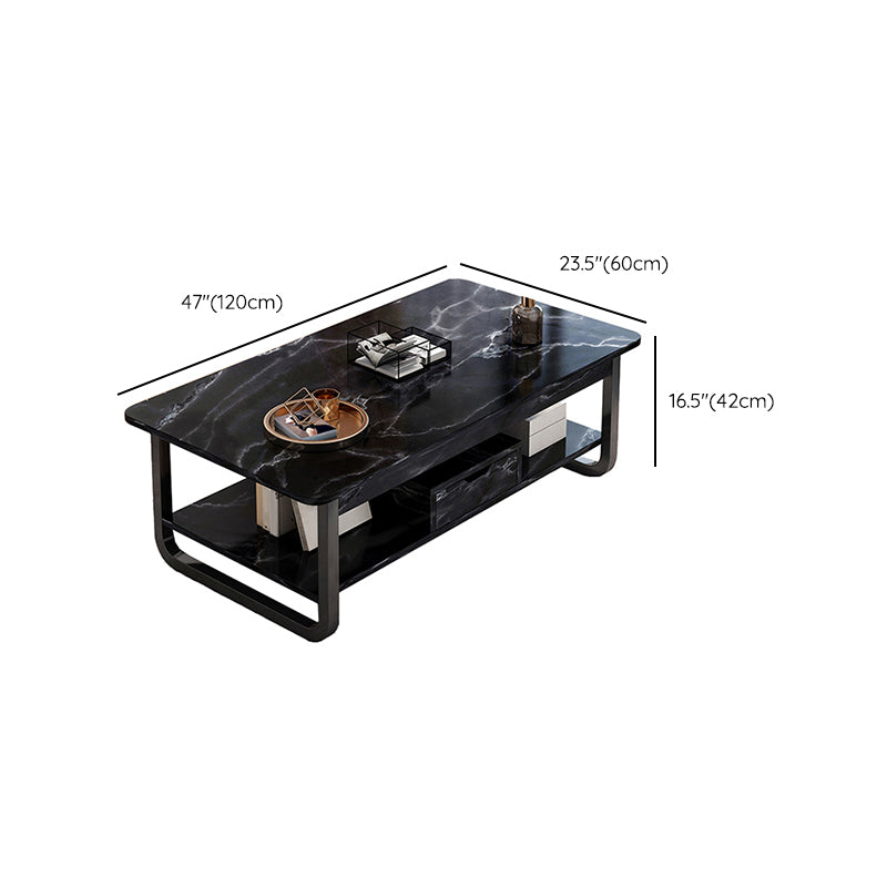 4 Legs Storage Coffee Table Set Modern Wood Rectangle Coffee Table Clearhalo 'Coffee & Accent Tables' 'Coffee Tables' 'coffee_tables' 'furn' 'furn_coffee_tables' 'Furniture' 'Living Room Furniture' 6736471