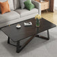 Stone and Metal Coffee Table Contemporary Coffee or End Table with Cross Legs