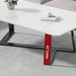Stone and Metal Coffee Table Contemporary Coffee or End Table with Cross Legs