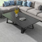 Stone and Metal Coffee Table Contemporary Coffee or End Table with Cross Legs