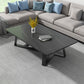 Stone and Metal Coffee Table Contemporary Coffee or End Table with Cross Legs