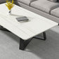 Stone and Metal Coffee Table Contemporary Coffee or End Table with Cross Legs