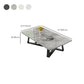 Stone and Metal Coffee Table Contemporary Coffee or End Table with Cross Legs