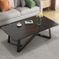 Modern Rectangle Coffee or End Table Stone and Steel Coffee Table with Cross Legs