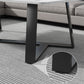 Modern Rectangle Coffee or End Table Stone and Steel Coffee Table with Cross Legs