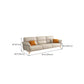 Genuine Leather Biscuit Back Sofa Modern Beige Flared Arm Cushions Sofa