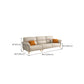Genuine Leather Biscuit Back Sofa Modern Beige Flared Arm Cushions Sofa