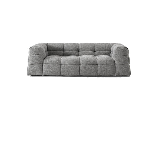 Contemporary 41.3" D Wool Sofa Biscuit Back Tuxedo Fabric Sofa