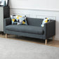 Tuxedo Arm Single Cushion Sofa Nordic Faux Leather and Wood Sofa with Pillows