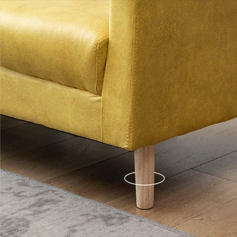 Tuxedo Arm Einkissen -Sofa nordisches Kunstleder und Holzsofa mit Kissen