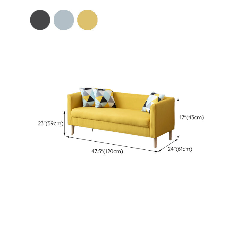 Tuxedo Arm Einkissen -Sofa nordisches Kunstleder und Holzsofa mit Kissen