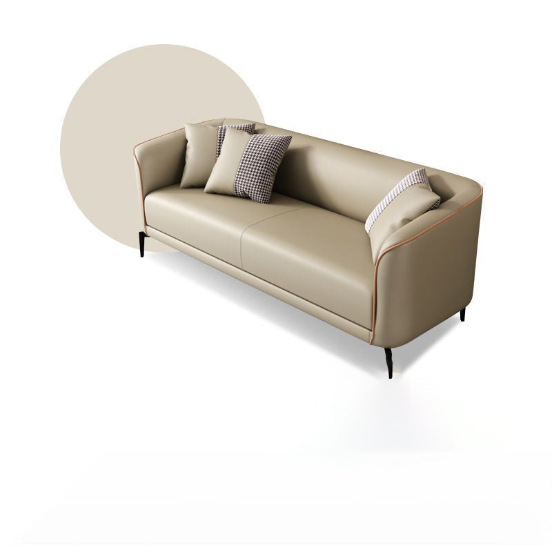 Divano in pelle finta contemporanea con sedile a cuscino singolo di divano in smoking da smoking da 3 posti