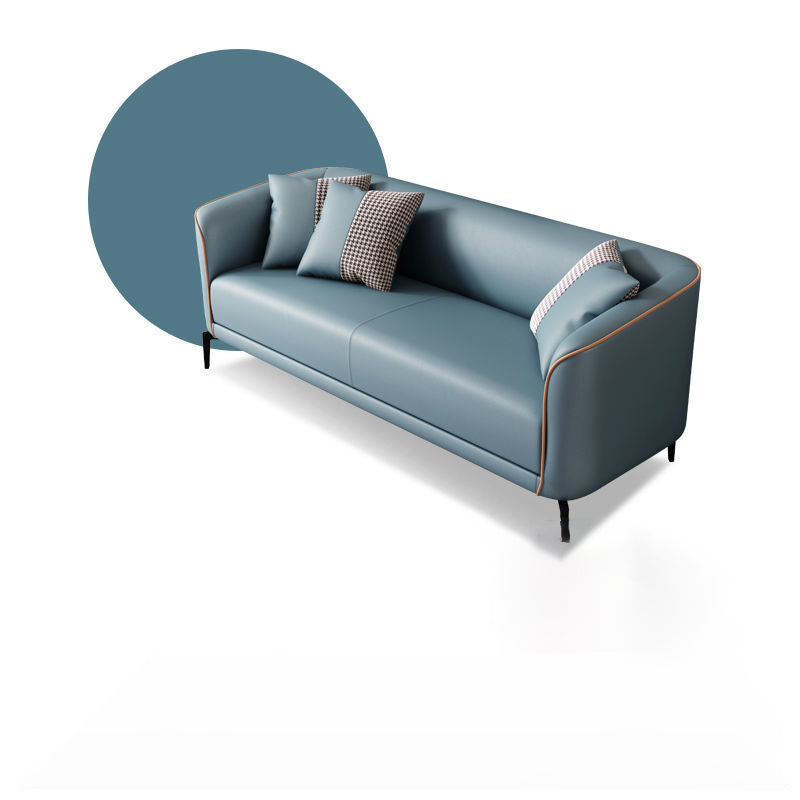 Divano in pelle finta contemporanea con sedile a cuscino singolo di divano in smoking da smoking da 3 posti