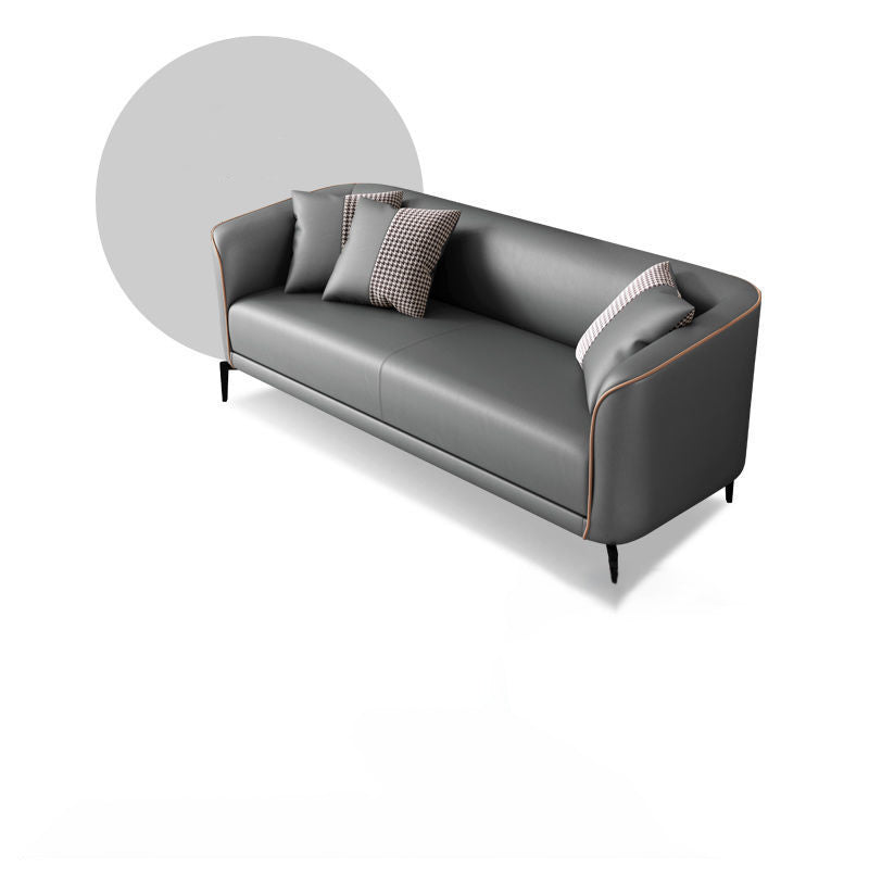 Divano in pelle finta contemporanea con sedile a cuscino singolo di divano in smoking da smoking da 3 posti