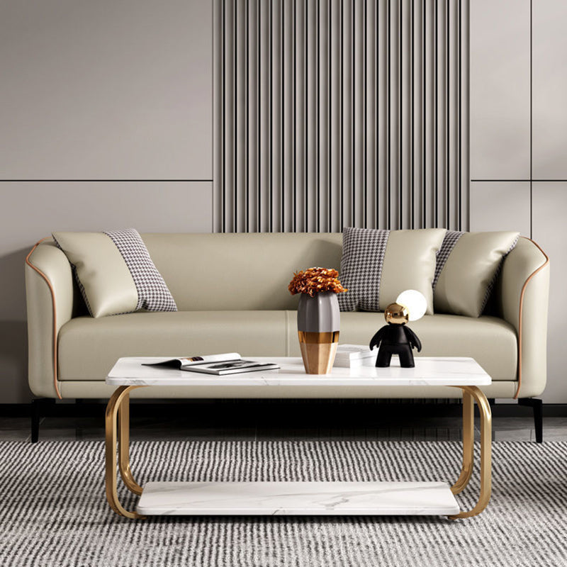 Divano in pelle finta contemporanea con sedile a cuscino singolo di divano in smoking da smoking da 3 posti