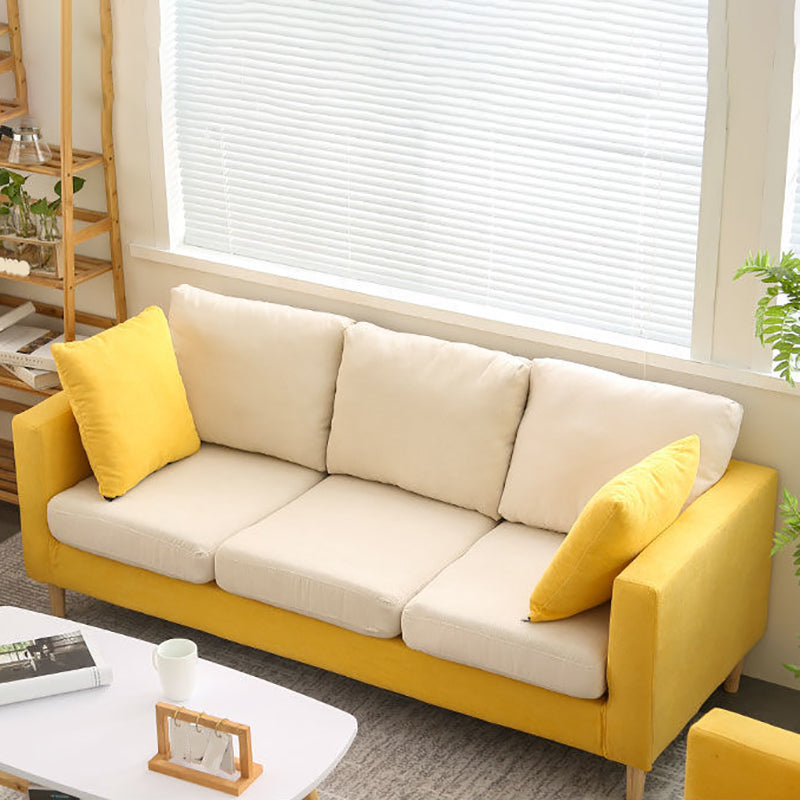 Slipbezogener Stoffsofa Skandinavischer Quadratarm Lose Rückensofa