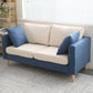 Slipcovered Fabric Sofa Scandinavian Square Arm Loose Back Sofa