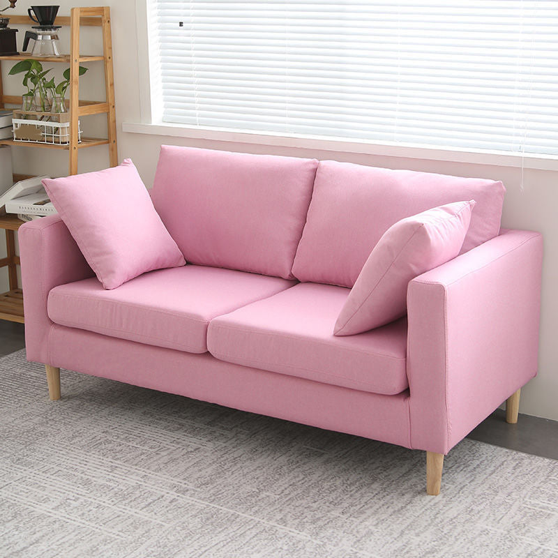 Slipbezogener Stoffsofa Skandinavischer Quadratarm Lose Rückensofa