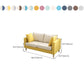 Slipcovered Fabric Sofa Scandinavian Square Arm Loose Back Sofa