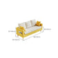 Slipcovered Fabric Sofa Scandinavian Square Arm Loose Back Sofa