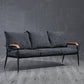 Metal and Wood Square Arm Sofa Industrial Loose Back Cushions Sofa 63"L x 24"W x 25.5"H Dark Gray Clearhalo 'furn' 'furn_sofas' 'Furniture' 'Living Room Furniture' 'Sofa' 'sofas' 6736764