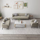 3-Seater Faux Leather Sofa with Pilows 25.6" H Tuxedo Arm Sofa Clearhalo 'furn' 'furn_sofas' 'Furniture' 'Living Room Furniture' 'Sofa' 'sofas' 6736778