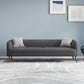 3-Seater Faux Leather Sofa with Pilows 25.6" H Tuxedo Arm Sofa Tech Cloth Dark Gray Clearhalo 'furn' 'furn_sofas' 'Furniture' 'Living Room Furniture' 'Sofa' 'sofas' 6736784