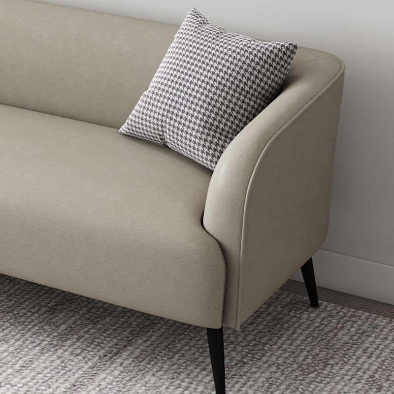 3-Seater Faux Leather Sofa with Pilows 25.6" H Tuxedo Arm Sofa Clearhalo 'furn' 'furn_sofas' 'Furniture' 'Living Room Furniture' 'Sofa' 'sofas' 6736791