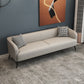 3-Seater Faux Leather Sofa with Pilows 25.6" H Tuxedo Arm Sofa PU（Polyurethane） Light Gray Clearhalo 'furn' 'furn_sofas' 'Furniture' 'Living Room Furniture' 'Sofa' 'sofas' 6736796