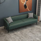 3-Seater Faux Leather Sofa with Pilows 25.6" H Tuxedo Arm Sofa PU（Polyurethane） Dark Green Clearhalo 'furn' 'furn_sofas' 'Furniture' 'Living Room Furniture' 'Sofa' 'sofas' 6736797