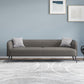 3-Seater Faux Leather Sofa with Pilows 25.6" H Tuxedo Arm Sofa Tech Cloth Gray Clearhalo 'furn' 'furn_sofas' 'Furniture' 'Living Room Furniture' 'Sofa' 'sofas' 6736798