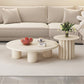Table basse ou table d'appoint moderne en bois artificiel, ronde, beige
