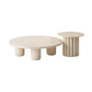 Table basse ou table d'appoint moderne en bois artificiel, ronde, beige